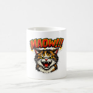 Miaow!!   Lustiger Katzenbecher für Katzenliebhabe Kaffeetasse