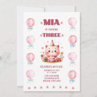 Mias dritter Geburtstag Einladung