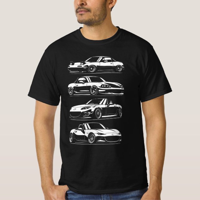 Miata Generationen T-Shirt (Vorderseite)