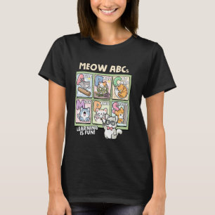 Miau ABCs Süßes Katzen-Alphabet-Lern-Design T-Shirt