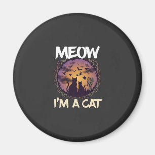 Miau bin Katze Halloween Nacht Hexe Kürbis_1 Magnet