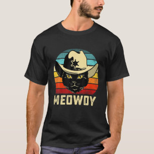 Miau Cat Meme Miau lustige Cowboy Vintage Katze Mi T-Shirt