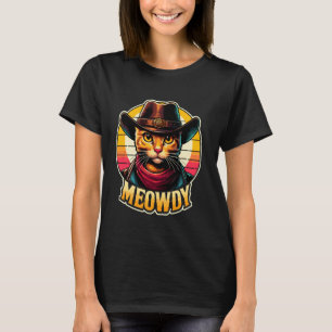 Miau-Cowboy-Katze Lustige Western-Katze T-Shirt