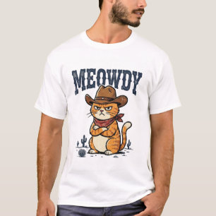 Miau Cowboy Katze Western Rodeo Sarkastisches Meme T-Shirt