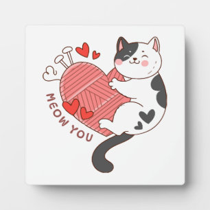Miau, du süße Katze Valentinstag Fotoplatte