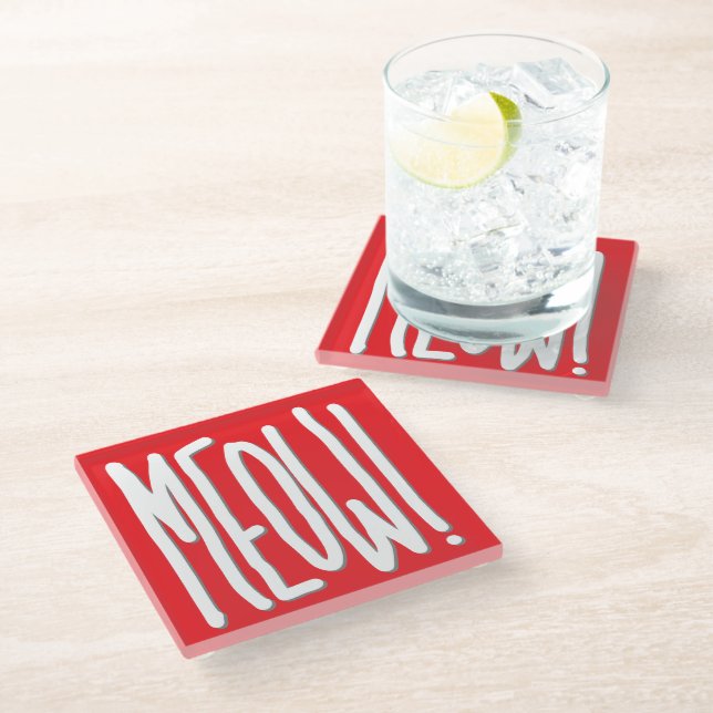 Miau! Glasuntersetzer (Schrägansicht)