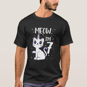 Miau ich bin 7 Geburtstag Katzenparty Süße 7. Gebu T-Shirt