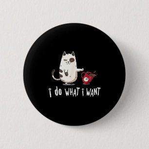 Miau, ich mache was ich will, Vintage schwarze Kat Button