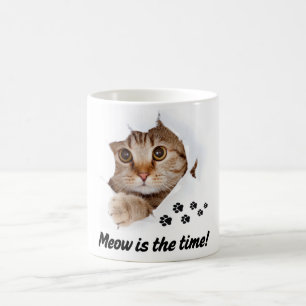 Miau ist die Zeit – Süße Katze Kaffeetasse