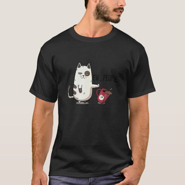 Miau Kätzchen Ew Menschen Schwarze Katze Kätzchen  T-Shirt (Vorderseite)