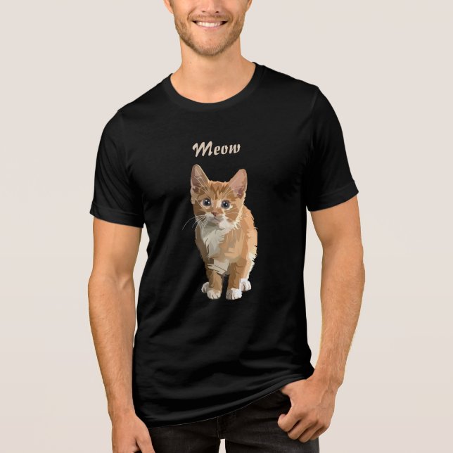 Miau-Kätzchen-T-Shirt Tri-Blend Shirt (Vorderseite)