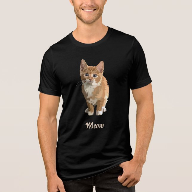 Miau-Kätzchen-T-Shirt Tri-Blend Shirt (Vorderseite)