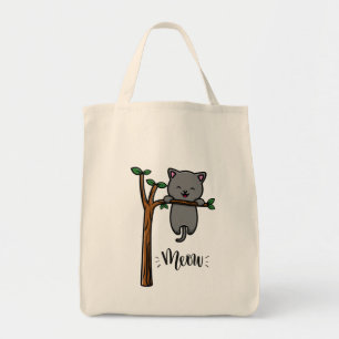 MIAU KATZE AUF BAUM TRAGETASCHE