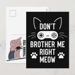 Miau Katze Gamer Danke Veteranen Patriotisch Feiertagspostkarte