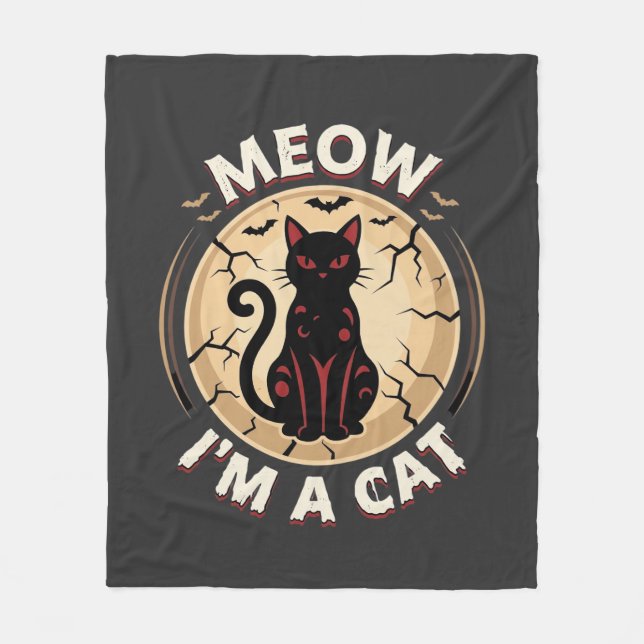 Miau-Katze-Halloween-Grafikdesign_1 Fleecedecke (Vorderseite)