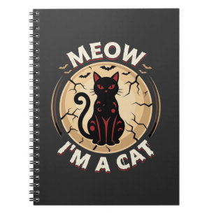 Miau-Katze Halloween-Grafikdesign_1 Notizblock