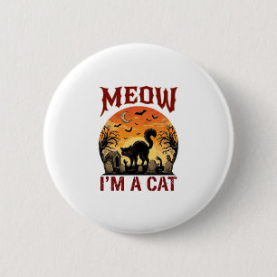 Miau Katze Halloween Schwarz Friedhof_1 Button