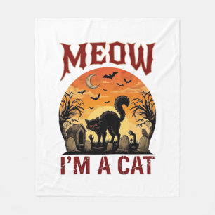 Miau-Katze Halloween Schwarz Friedhof_1 Fleecedecke