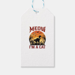 Miau-Katze Halloween Schwarz Friedhof_1 Geschenkanhänger