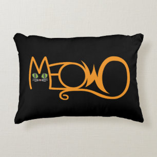 Miau-Katze-Typografie ORANGE Dekokissen
