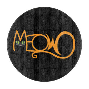 Miau-Katze-Typografie ORANGE Schneidebrett