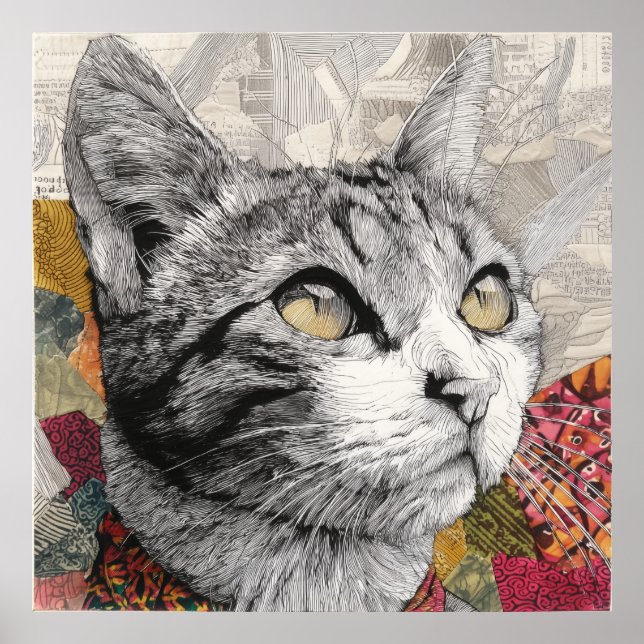 Miau-Katzen-Collage-Poster-Wandkunst Poster (Vorne)