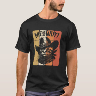 Miau Katzen Cowboy Katze Country Western Lustige K T-Shirt