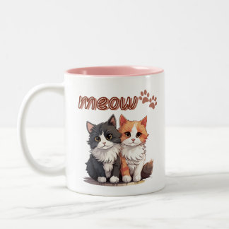 Miau-Katzen-Tasse Zweifarbige Tasse