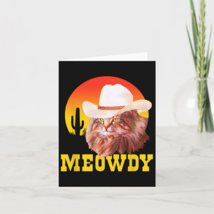 Miau! Lustige Country-Musik-Katze Cowboyhut Vintag Karte