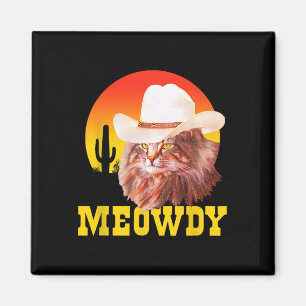 Miau! Lustige Country-Musik-Katze Cowboyhut Vintag Magnet