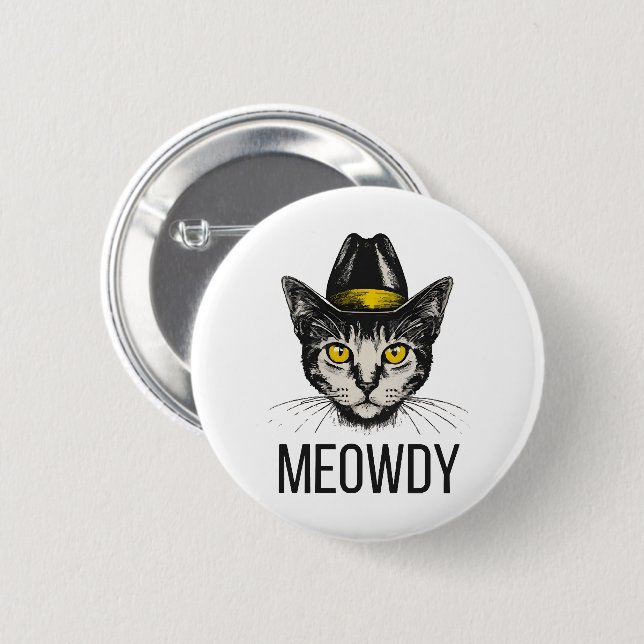 Miau Lustige Katze Button (Vorne & Hinten)