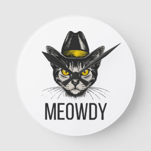 Miau Lustige Katze Runde Wanduhr