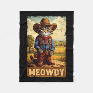 Miau lustiger Landkatzenhut Vintage Cowboy C Fleecedecke