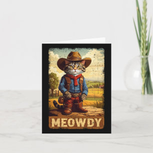 Miau lustiger Landkatzenhut Vintage Cowboy C Karte