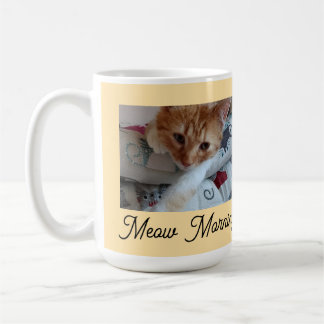 Miau Morgen , Foto, Text, Rücktext, ersetzbar Kaffeetasse