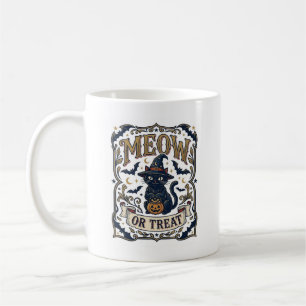 Miau oder Behandle Katze Halloween Gruselige Katze Kaffeetasse