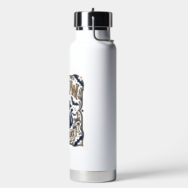 Miau oder Behandle Katze Halloween Gruselige Katze Trinkflasche (Links)