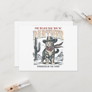 Miau Partner Cowboy-Katze Einladung