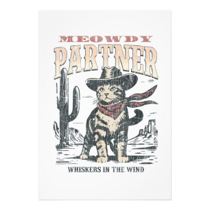 Miau Partner Cowboy-Katze Fotodruck