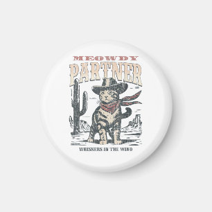 Miau Partner Cowboy Katze Magnet