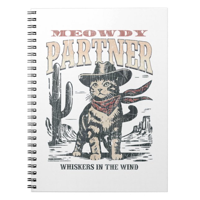 Miau Partner Cowboy Katze  Notizblock (Vorderseite)