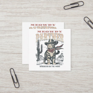 Miau Partner Cowboy Katze Quadratische Visitenkarte