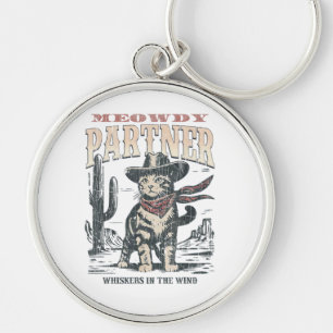 Miau Partner Cowboy Katze  Schlüsselanhänger