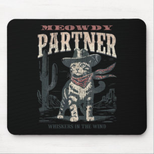 Miau Partner Cowboy Katze Vintage Mousepad