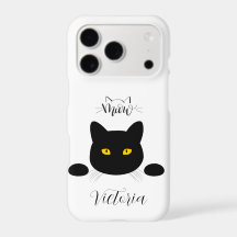 Miau Schwarze Katze Goldene Augen Anpassbar