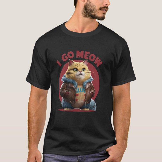 Miau-Singende-Katze-Meme T-Shirt (Vorderseite)