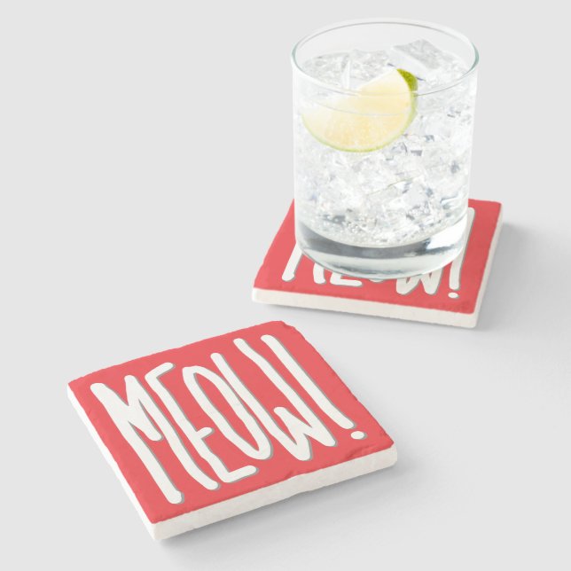 Miau! Steinuntersetzer (Seitenansicht)