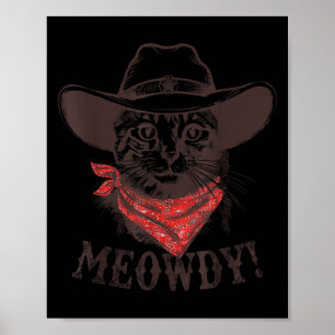 Miau Tee Vintage Howdy Western Passende Cowgirl Poster