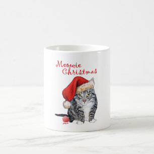 Miau Weihnachten Getigerte Katze Tasse