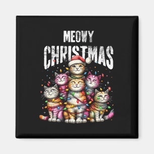 Miau Weihnachtsspaß Katze Mama Katze Papa Weihnach Magnet